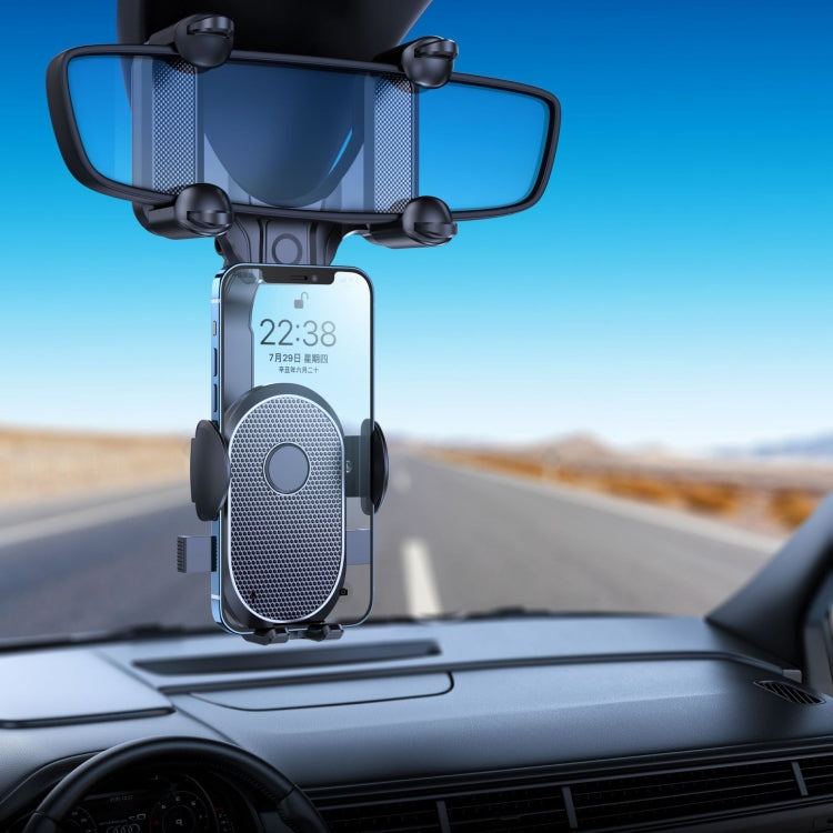 Supporto per telefono da auto per specchietto retrovisore a scatto, Mirror Car Phone Holder