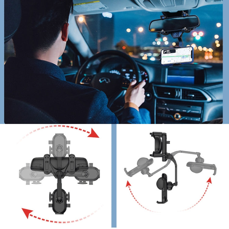 Supporto per telefono da auto per specchietto retrovisore a scatto, Mirror Car Phone Holder