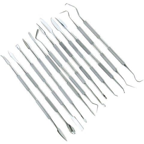12 in 1 coltello da intaglio per cera in acciaio inossidabile set di strumenti dentali strumento per modellare l'argilla, 12 In 1 Knife