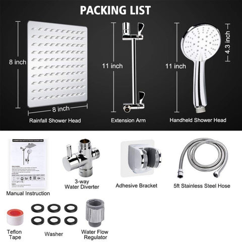 Set doccia doppio portatile con getto d'acqua pressurizzato a risparmio idrico, Dual Shower Set
