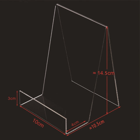 Supporto per cornice per foto con scaffale per libri trasparenti da 2 pezzi in acrilico, 100 x 115 x 145 mm