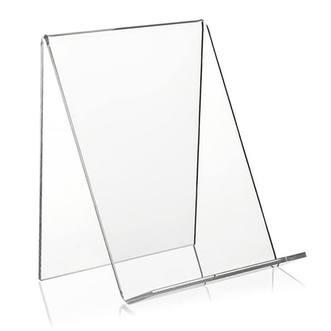 Espositore in acrilico da 2 pezzi Supporto per cornice per foto da scaffale per libri trasparente, 100 x 115 x 130mm