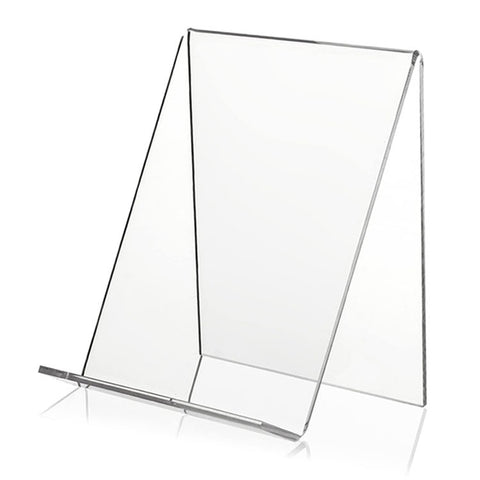 Espositore in acrilico da 2 pezzi Supporto per cornice per foto da scaffale per libri trasparente, 100 x 115 x 130mm