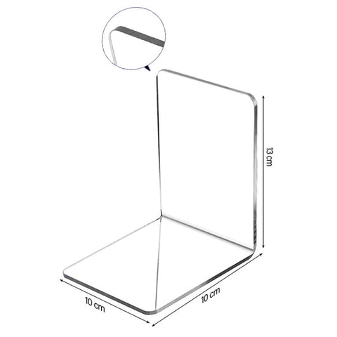 2 PZ Acrilico Trasparente Leggio Fermalibri a forma di L Scaffale per libri, L-shaped Bookends