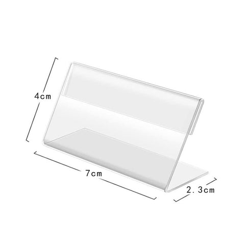 10 mini porta etichette per espositore in acrilico trasparente, Label Holder