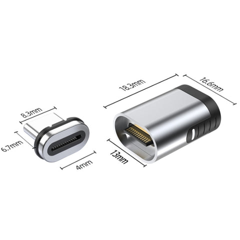 TZ28 PD 100W 24Pin Carica rapida Trasmissione dati e video Adattatore magnetico Type-C / USB-C