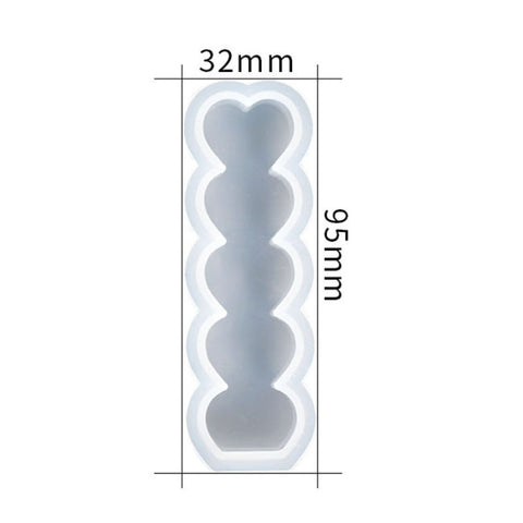 2 pezzi D2111-1 Stampo in silicone per candele a forma di cuore fai-da-te, D2111-1