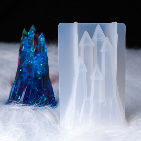 D581 Stampo in silicone per castello 3D con gocce di cristallo fai-da-te, D581