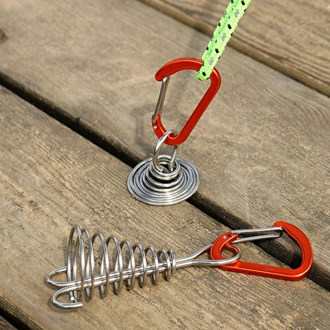 10 PCS Outdoor Barracks Octopus Buckle Camping Deck Nail Fibbia in corda per tenda fissa in acciaio inossidabile, Octopus Buckle