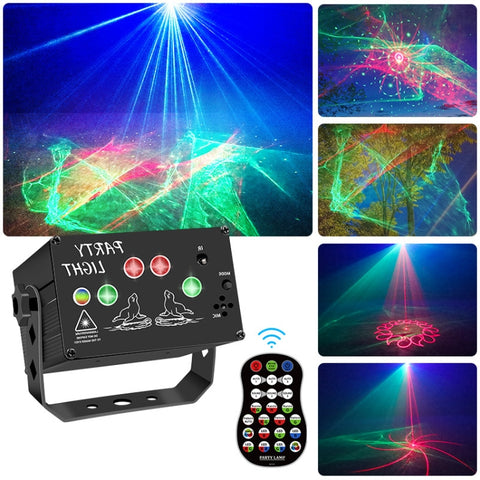 Luce d'atmosfera a luce laser mini palco a comando vocale T10 con telecomando