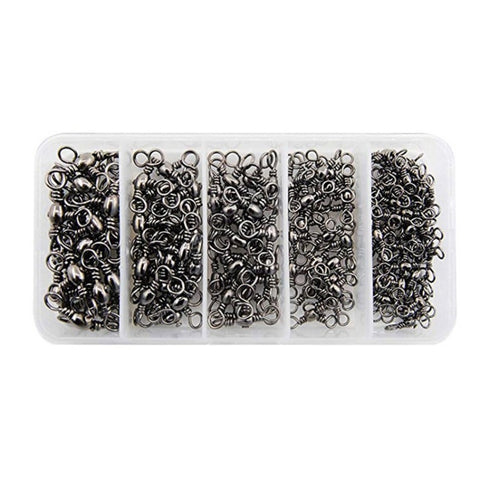 115 Pz/scatola Anello da pesca in acciaio inossidabile girevole a tre point a forma di bottiglia, 115 PCS / Box
