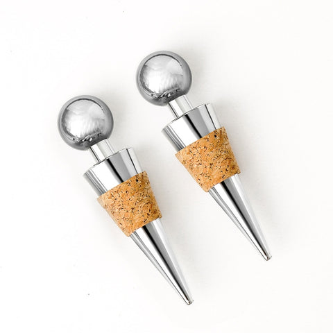 Tappi per vino rosso in sughero in metallo da 2 pezzi Tappi per vino in legno sintetico, Metal Cork Wine Corks