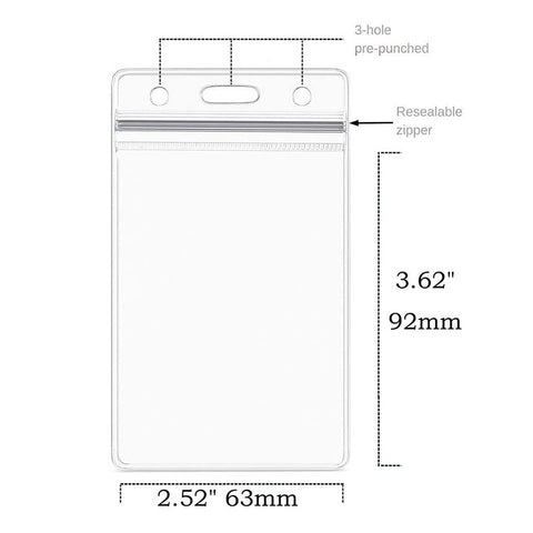 20 PCS Buste per carte di plastica verticali in PVC trasparente Buste per carte d'identità impermeabili Distintivi, ID Card Sleeves Badges