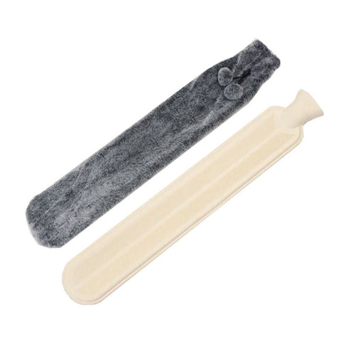 Borse per l'acqua calda in gomma multifunzionali riempite d'acqua a strisce lunghe da 2 litri, specifiche: nero sbiadito, Faded Black