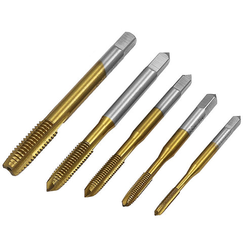 M3-M8 Set di filettature interne per maschiatura HSS placcato in titanio placcato in titanio, 5 In 1 / Set Thread Set