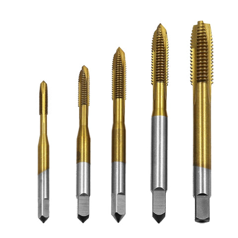 M3-M8 Set di filettature interne per maschiatura HSS placcato in titanio placcato in titanio, 5 In 1 / Set Thread Set
