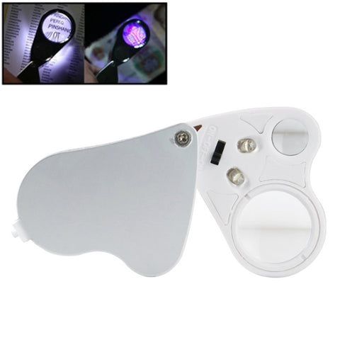 MG9889 30X-60X Mini lente d'ingrandimento per apprezzamento artigianale a doppia lente con luce a LED, Dual-Lens 30X-60X