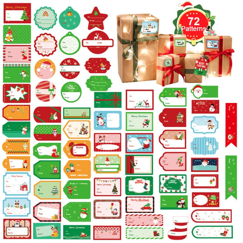 2 set 72 pezzi / set adesivi di chiusura confezione confezione regalo adesivi natalizi
