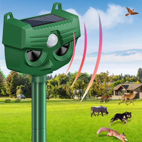 RC-543 Repellente Solare Ultrasuoni per Cani e Animali, Sensore Infrarossi per Esterni