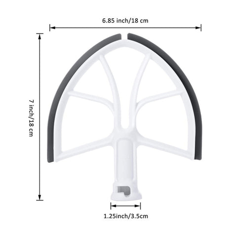 KA-6B Par KitchenAid Batteur sur socle à bol relevable de 6 litres Frusta piatta en plastique avec bord en silicone, KA-6B