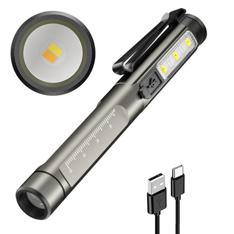 DT005 LED Bianco + Giallo Pen Light Torcia ricaricabile Doctor Nurse Pen Lighting, DT005