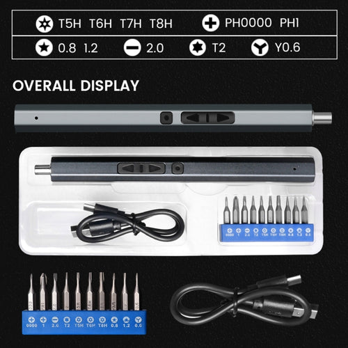 11-in-1 Rechargeable Mini Electric Screwdriver Set with LED
