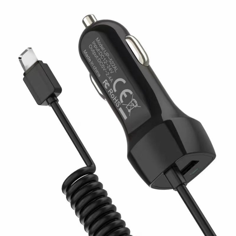 522AL Fast Charging With Cable Car Charging, Output Interface:, 8 Pin (Black), 8 Pin (White), Type-C/USB-C (Black), Type-C/USB-C (White), Micro USB (Bla...