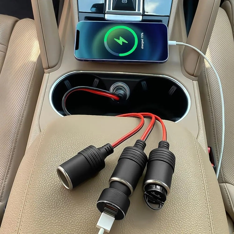 High-Power 4-in-1 Car Charger with 4 Outlets
