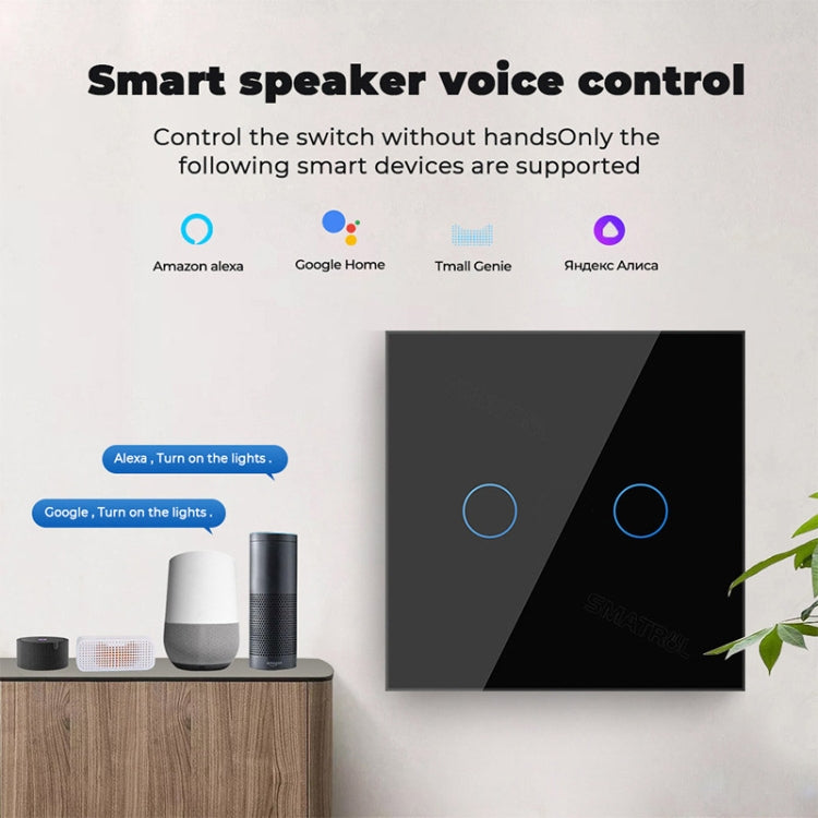 Tuya ZigBee Zero Firewire Touch Wall Remote Control Switch Light Control Voice Switch EU Plug, Style:, 1 Gang (White), 2 Gang (White), 3 Gang (White)   ...
