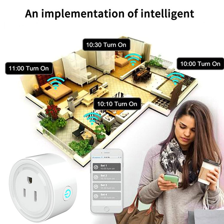 Tuya Smart App Wifi Smart Socket Phone Remote Timing Voice Switch Supports Alexa, EU Plug, Style: 16A Power Model, EU Plug, Style: 20A Power Model      ...