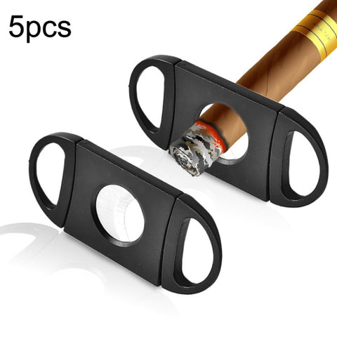 5 mini forbici per sigari a doppio bordo in acciaio inossidabile nero, frantoi per sigari, Cigar Crushers