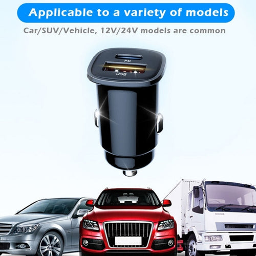30W Dual Port Fast Charge Car Charger - Compact & Efficient