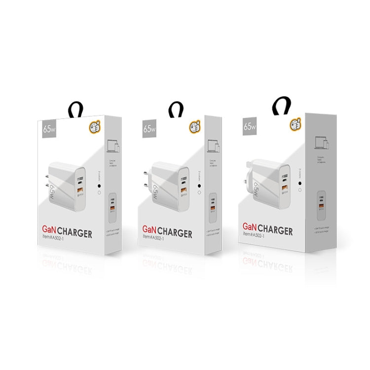 65W USB-C Dual Port GaN Charger with Quick Charge 3.0