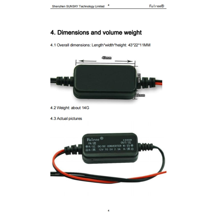 Vehicle Power Supply DC Ultra Thin Step-Down Power Converter, Fulree 12V To 3.3V 2.5A, Fulree 12V To 4.2V 2.5A, Fulree 12V To 5V 2.5A                   ...