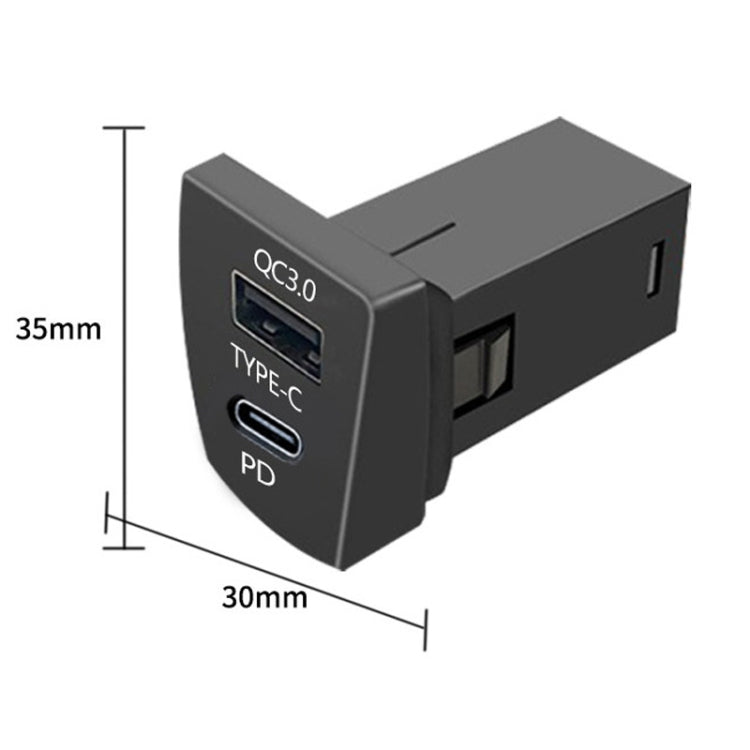 For Toyota RAV4 / WILDLANDER USB-PD Port 60W Fast Charging Modified Car Charger, Ordinary Power Cord, Non-Destructive Cord, Insurance Pickup Cord