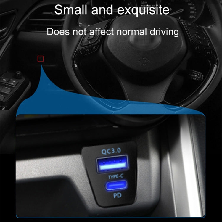 For Toyota RAV4 / WILDLANDER USB-PD Port 60W Fast Charging Modified Car Charger, Ordinary Power Cord, Non-Destructive Cord, Insurance Pickup Cord