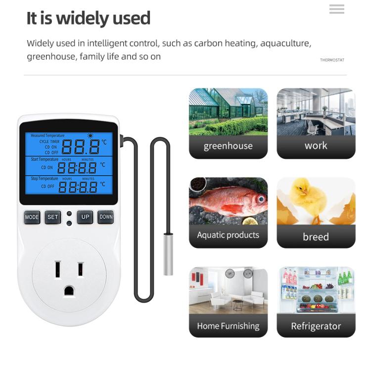 Backlight Smart Digital Thermostat Countdown Temperature Control Switch Socket Timing Temperature Controller, Backlight US Plug, Backlight UK Plug      ...