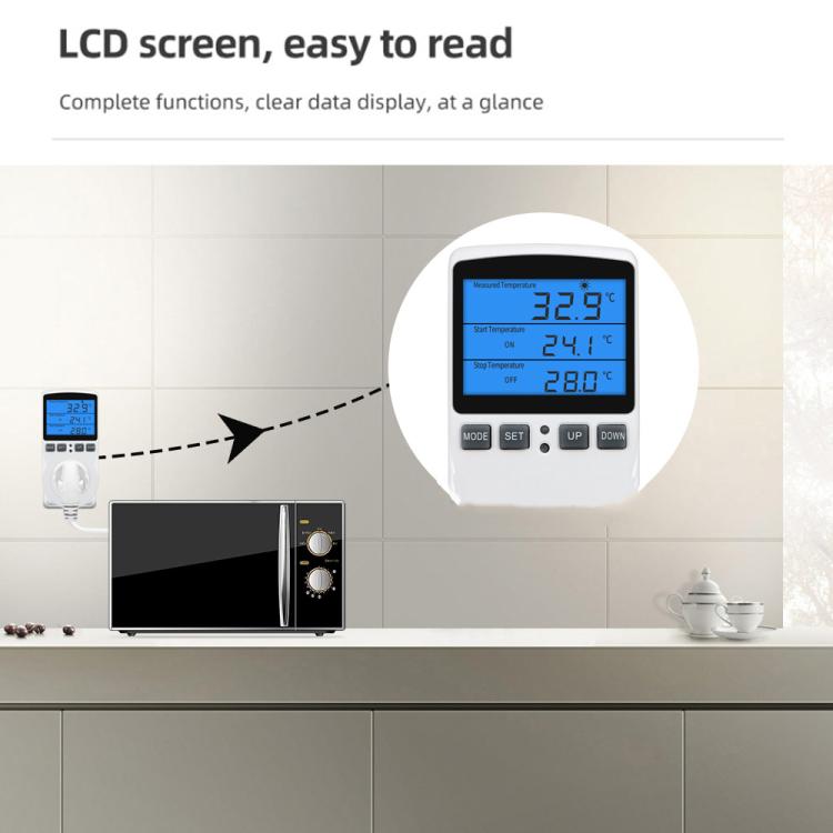 Backlight Smart Digital Thermostat Countdown Temperature Control Switch Socket Timing Temperature Controller, Backlight US Plug, Backlight UK Plug      ...