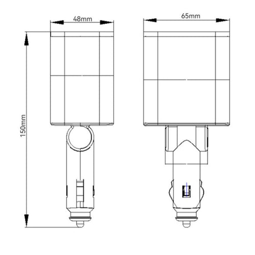 120W Retractable Dual USB Car Charger with Cigarette Lighter