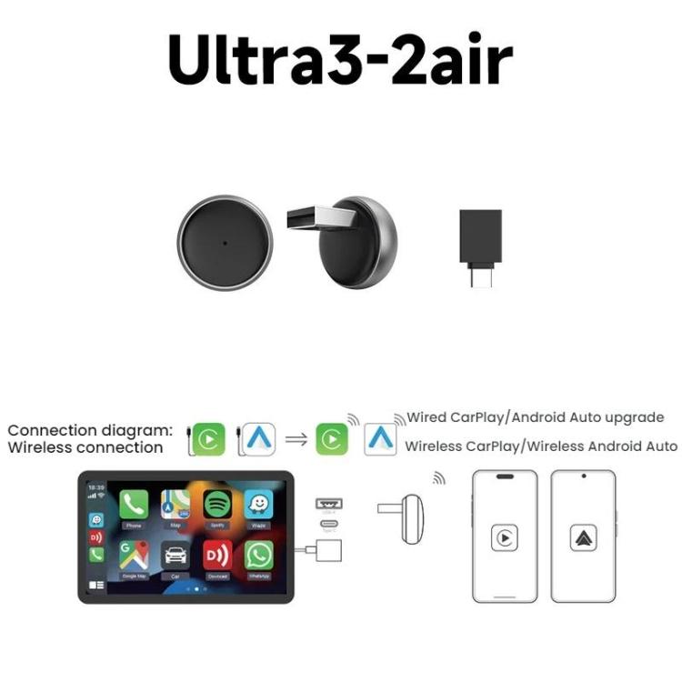 Wired To Wireless Car Infotainment Box For Vehicle Connectivity Module, Ultra3 2Air Wired CarPlay/Android Auto, Ultra3 Wired CarPlay/HiCar              ...