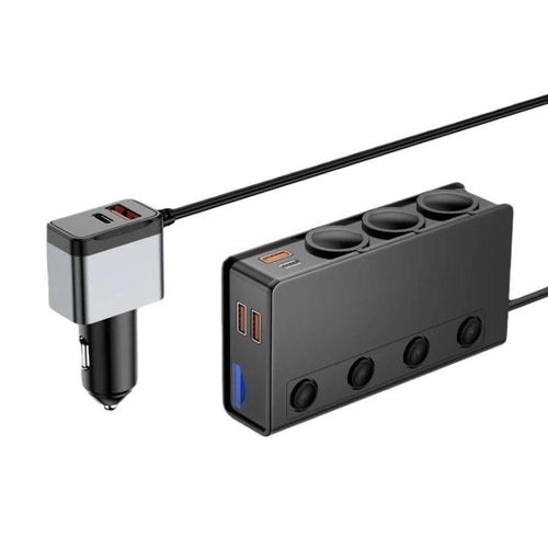 3 In 1 Car Charger with Voltage Display & Multiple Ports