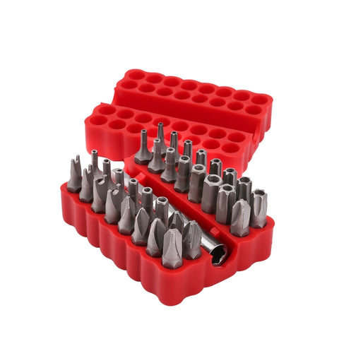 Set di punte di sicurezza per cacciavite elettrico 33 in 1 con supporto per trapano a prolunga magnetica, 33 in 1 Bit Set