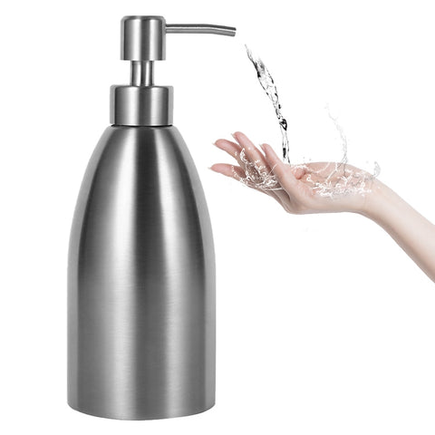 Dispenser di sapone in acciaio inossidabile da 500 ml Bottiglia di detersivo per shampoo da bagno per cucina, 500ml Soap Dispenser