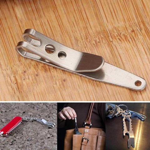 Clip di sospensione portachiavi borsa EDC 5PCS con moschettone fibbia portachiavi in metallo strumento esterno in acciaio inossidabile