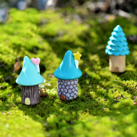 2 PCS Cartoon Tree House Moss Micro-paesaggio Carnoso Ornamenti Gioielli, Consegna in stile casuale, Cartoon Tree House Ornaments