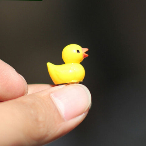 5 pezzi Mini accessori per la casa delle bambole Resina Decorazione tridimensionale per piante di anatra gialla piccola, Yellow Duck Plant Decoration