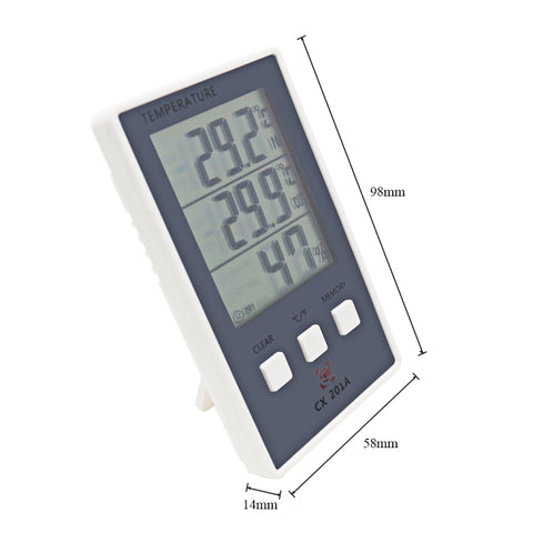 CX-201A LCD Stazione meteorologica digitale Termometro Igrometro Misuratore di umidità della temperatura per interni ed esterni con sensore di temperatura, CX-201A