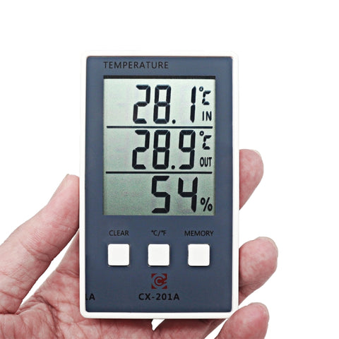 CX-201A LCD Stazione meteorologica digitale Termometro Igrometro Misuratore di umidità della temperatura per interni ed esterni con sensore di temperatura, CX-201A