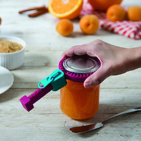 Apriscatole con cerniera in silicone creativo Apribottiglie in scatola con cacciavite antiscivolo multifunzionale, Opener 5