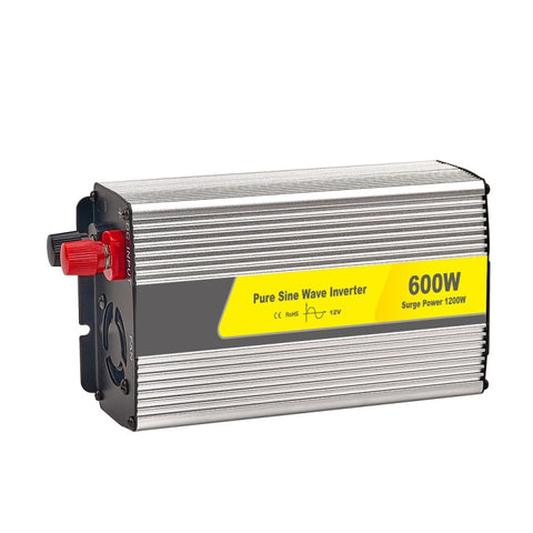 SUVPR DY-LG600S Convertitore di potenza per auto a onda sinusoidale pura da 600 W CC a CA 220 V con presa di alimentazione universale, 600W DC 12V, 600W DC 24V